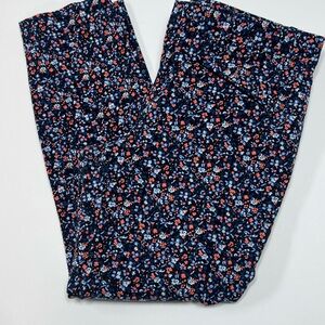 GAP Floral Skinny Ankle Pants Size 8R Navy Multi Print Stretch